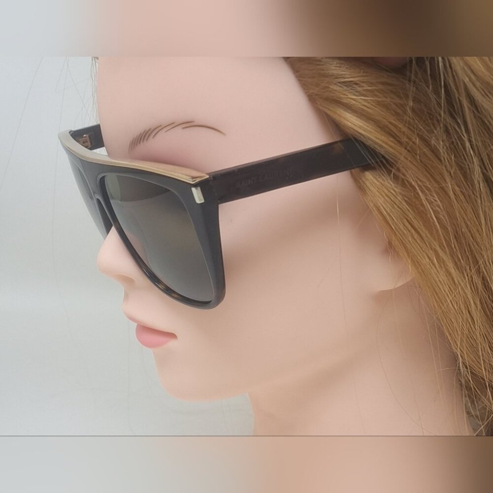 Saint Laurent Sunglasses SL1 Combi 004 Havana Gold Unisex Square Italy 59-13-140 - Picture 11 of 16